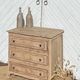 Antique chest of drawers in raw oak with 3 drawers - compass feet