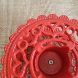 iron candle holder vintage red cellar rat