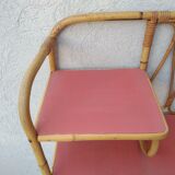 Vintage rattan wall shelf 60s