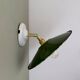 Vintage wall lamp with green and white enamelled sheet metal shade