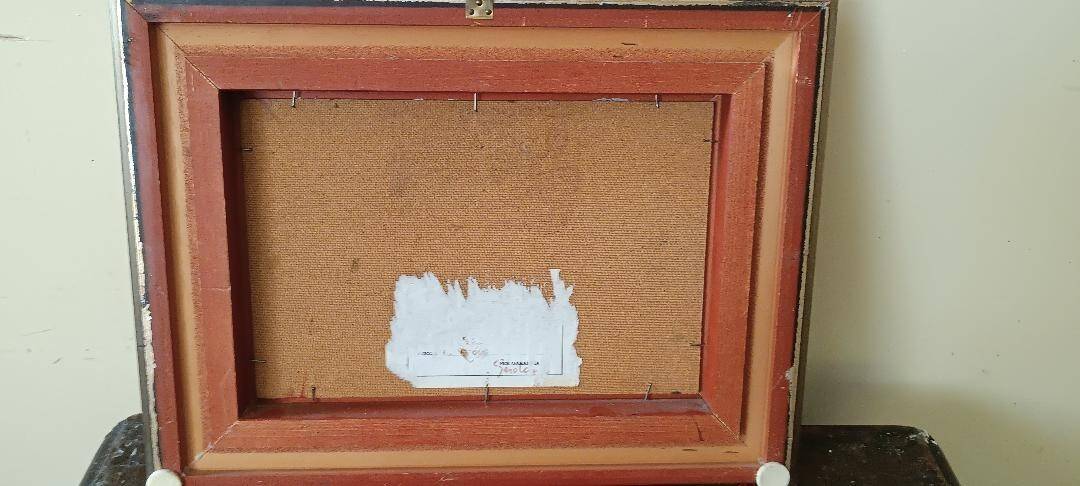 Oil on faesite, square with figures, gerolamo bolli (pisa 1933-2009)