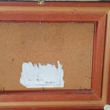 Oil on faesite, square with figures, gerolamo bolli (pisa 1933-2009)