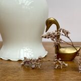 Vintage tulip hanging lamp in white opaline