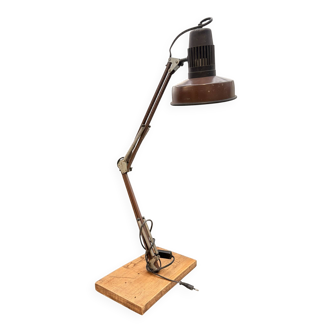 Vintage Brown Industrial Architect's Articulated Lamp