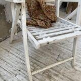 4 white wooden garden chairs