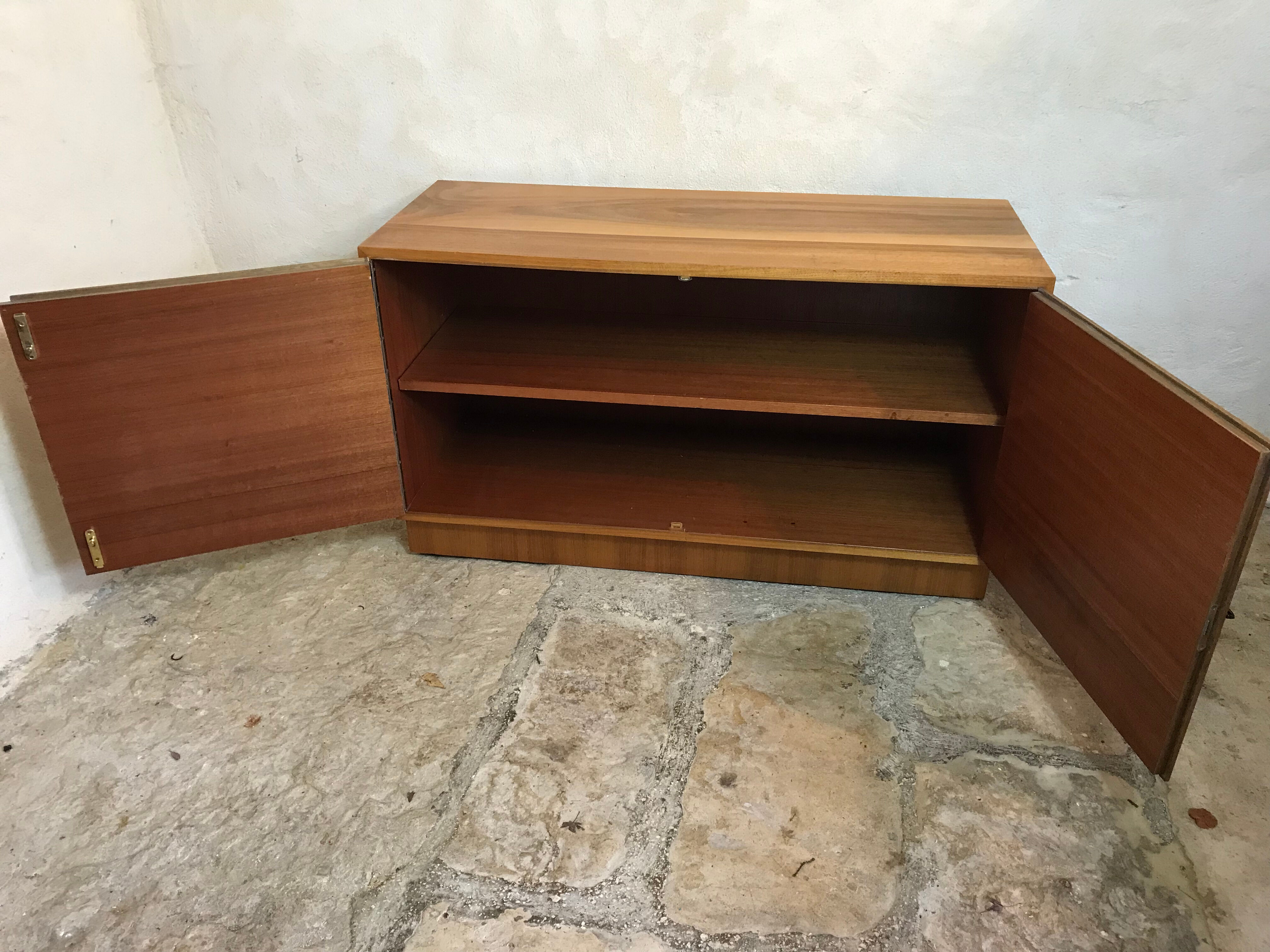 Buffet Box storage cabinet vintage blond walnut 1960-80's