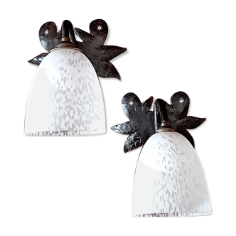 Pair of art nouveau wall lamps