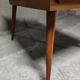 Table de salon pieds compas 50's en chêne 130x90 cm