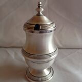 Silver metal mustard jar