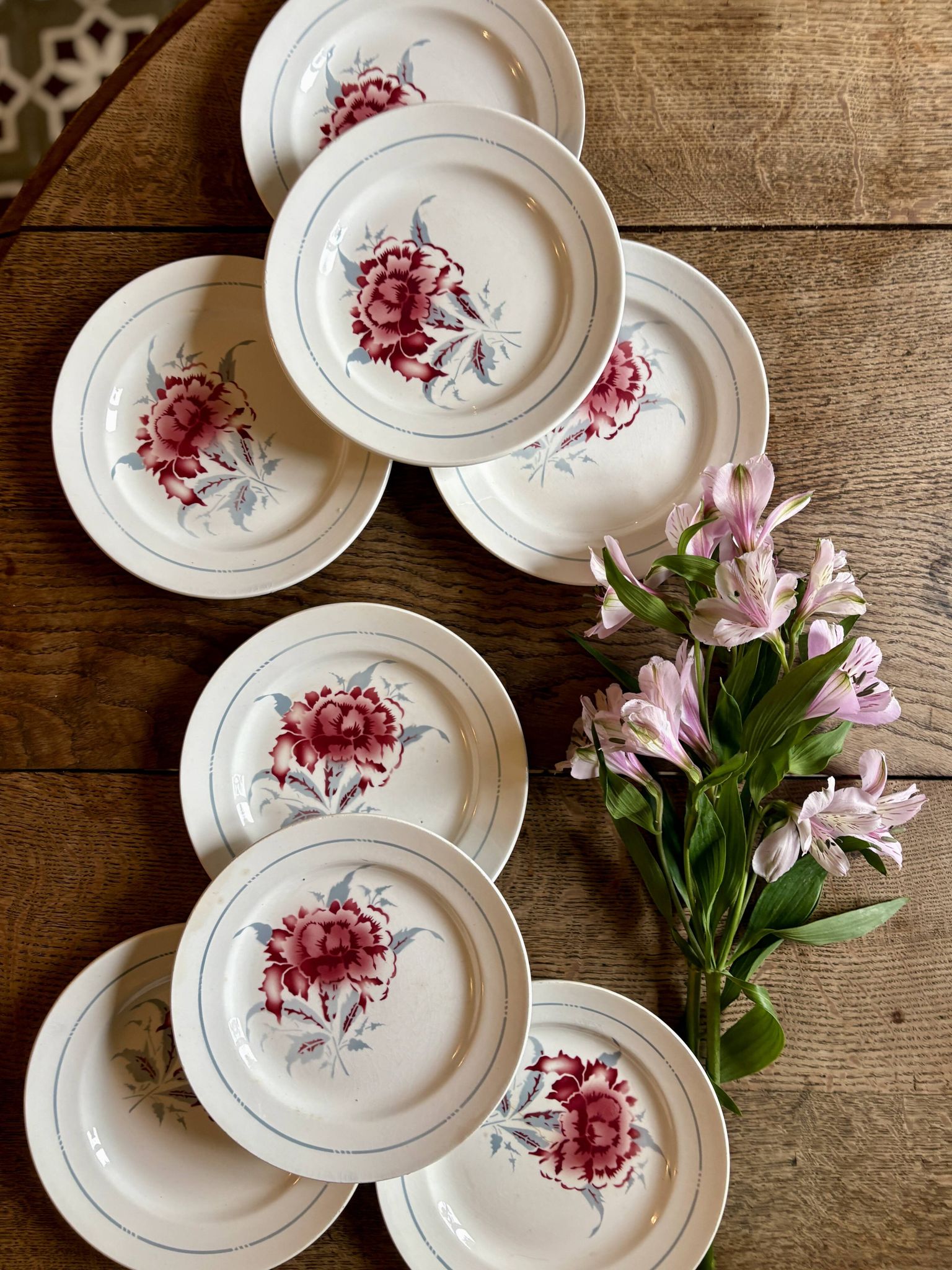 lot de 8 assiettes à dessert vintage - Saint Amand