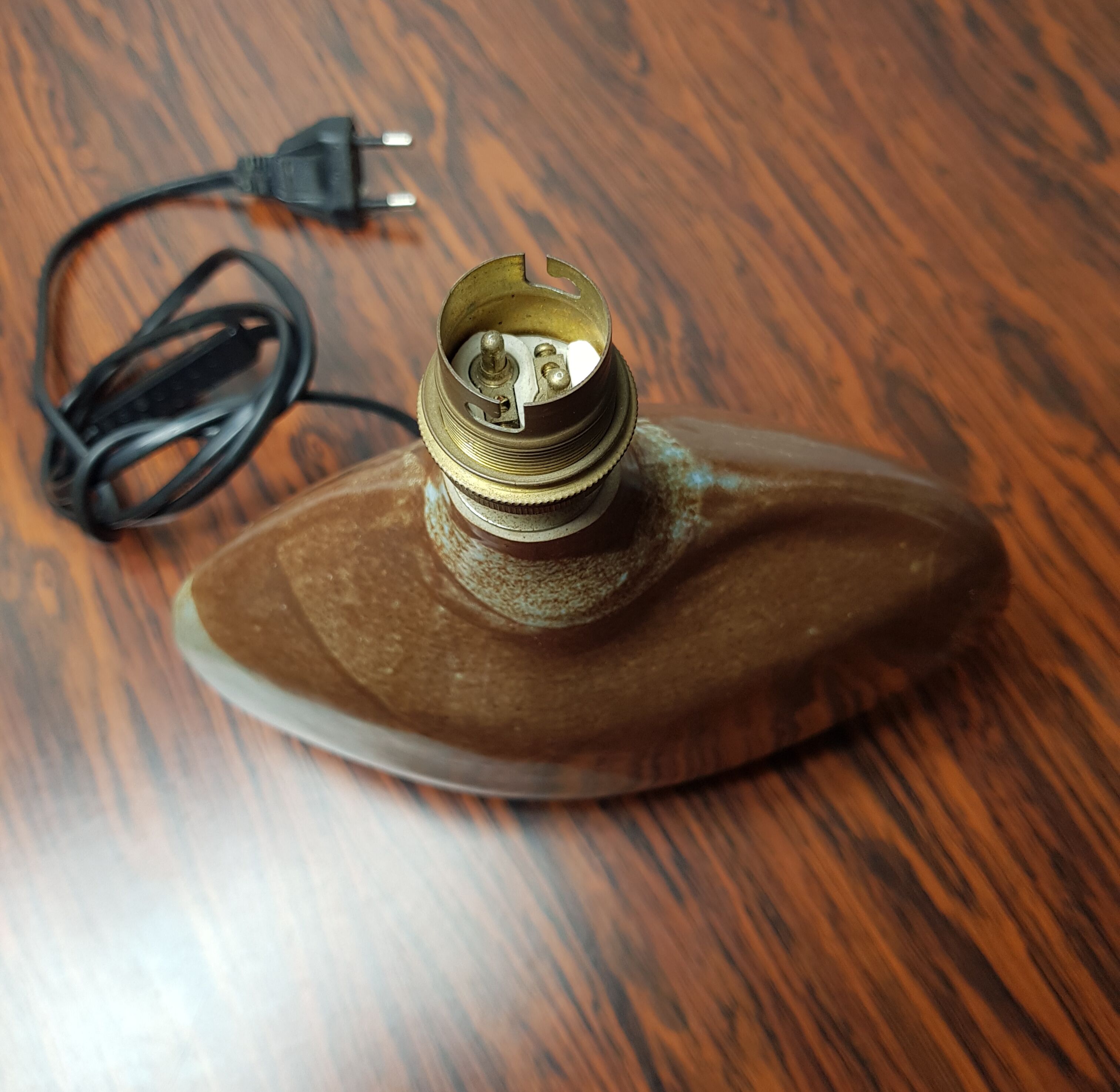 Ceramic lamp foot signed