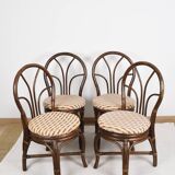 Set of 4 turned wicker chairs, vintage.