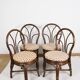 Set of 4 turned wicker chairs, vintage.