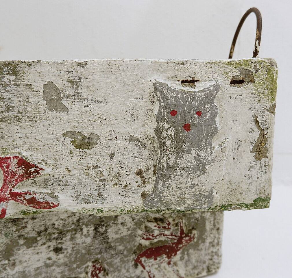 polychrome cement planters from Emile Taugourdeau's Zoological Garden - set of 4