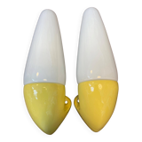 Vintage Bathroom Lamps in Ceramic by Ifö of Sweden with Opaline Shades from the 1960s