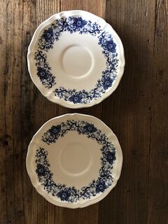 Two small plates faience Sarreguemines model derby