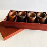 Set de 4 ronds de serviette en palissandre