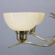 Art Deco brass chandelier with cream opaline glass, Czechoslovakia 1930s