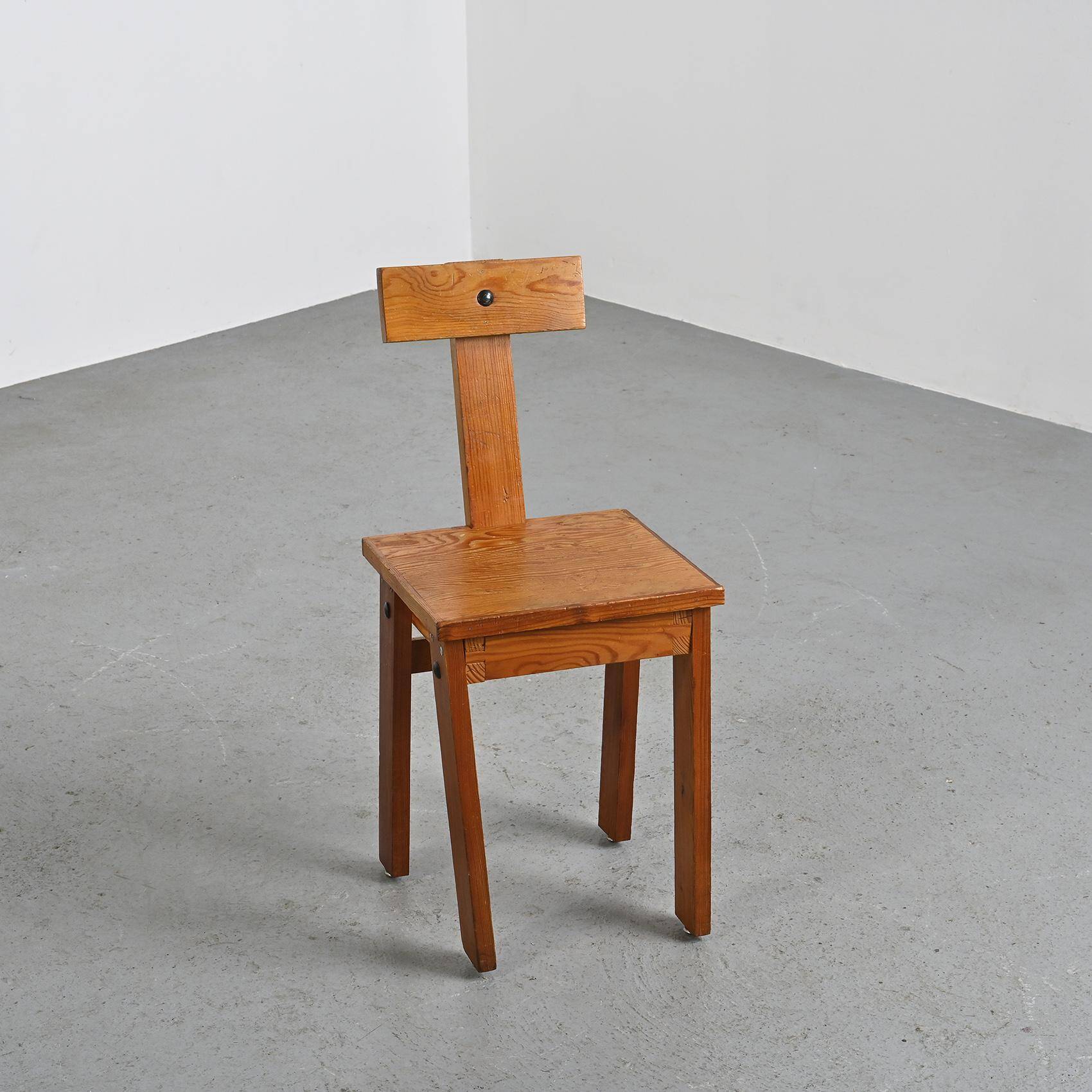 Set of four mountain chairs, La Plagne circa 1970