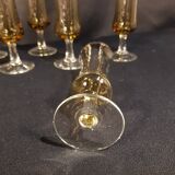 6 mini flûtes à champagne en verre soufflé