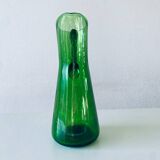 Blown and bubbled glass pitcher