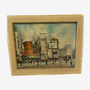 Huile, tableau, Saudemont, Moulin rouge, Paris