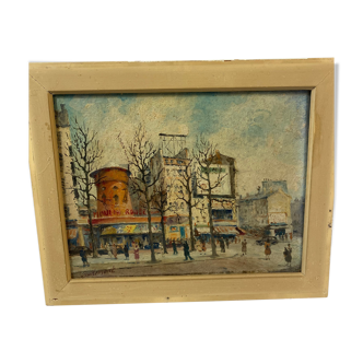 Oil, painting, Saudemont, Moulin Rouge, Paris