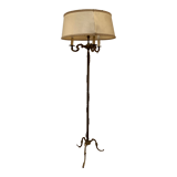 Floor lamp has three brass light arms