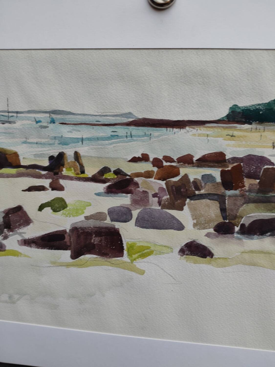 Watercolour by Michel Roubille, Carnac 1978.