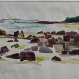 Watercolour by Michel Roubille, Carnac 1978.