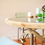 Table ronde Bois & Cannage