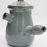 Blue stoneware teapot