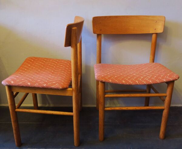 Paire de chaises de style Shaker Borge Mogensen J39 en bois d'orme massif, Danemark, années 1950