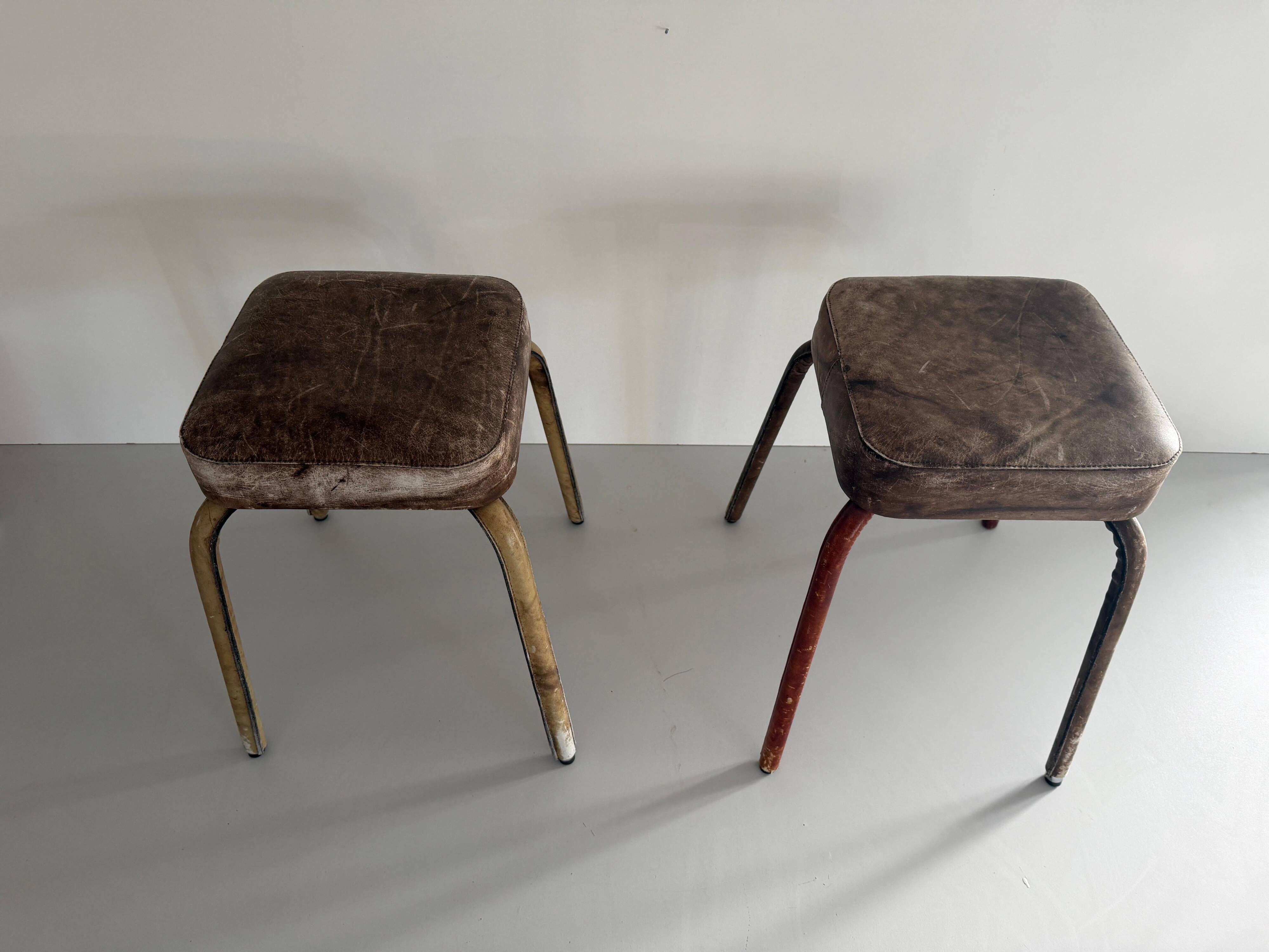 Paire de tabourets en simili-cuir, 1970, Allemagne