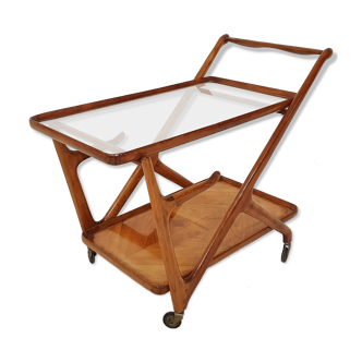Ceder wooden bar cart / trolley by Cesare Lacca, Italy, 1950's