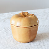 Artisanal box in raw stoneware in the shape of an apple