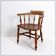 Elm armchair with curved back