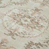 Tapis beige turc noué à la main 182 cm x 252 cm