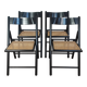 4 chaises pliantes bois et rotin