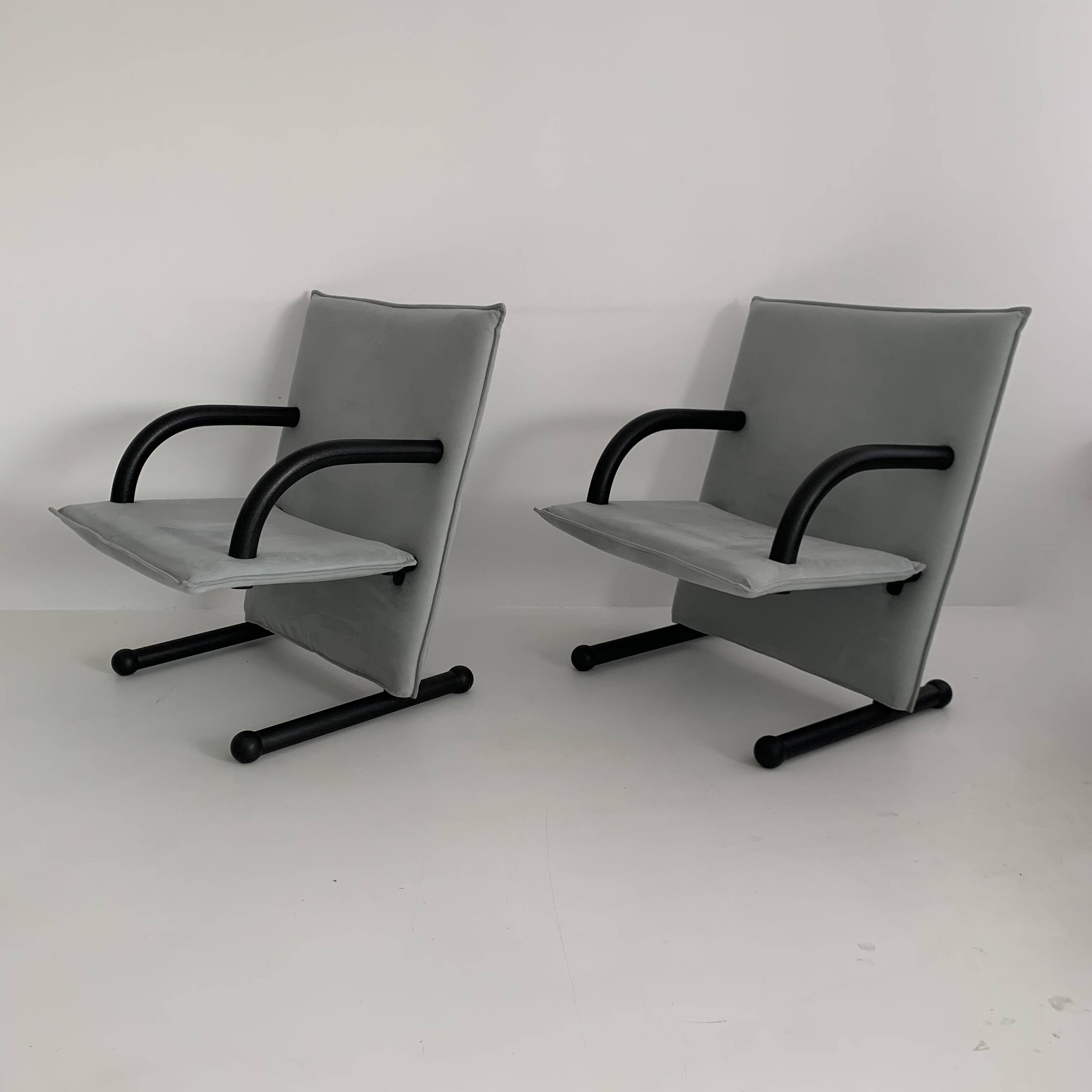 Set of 2 lounge chairs Burkhard Vogtherr for Arflex T-line, 1980’s