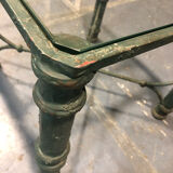 Table d’appoint en fer et vert patine antique