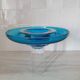 Round blue Murano glass bowl by Venini / signed