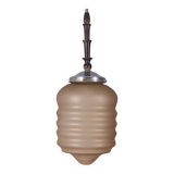 Vintage 1950s pink glass pendant lamp, Italian design