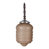 Vintage 1950s pink glass pendant lamp, Italian design