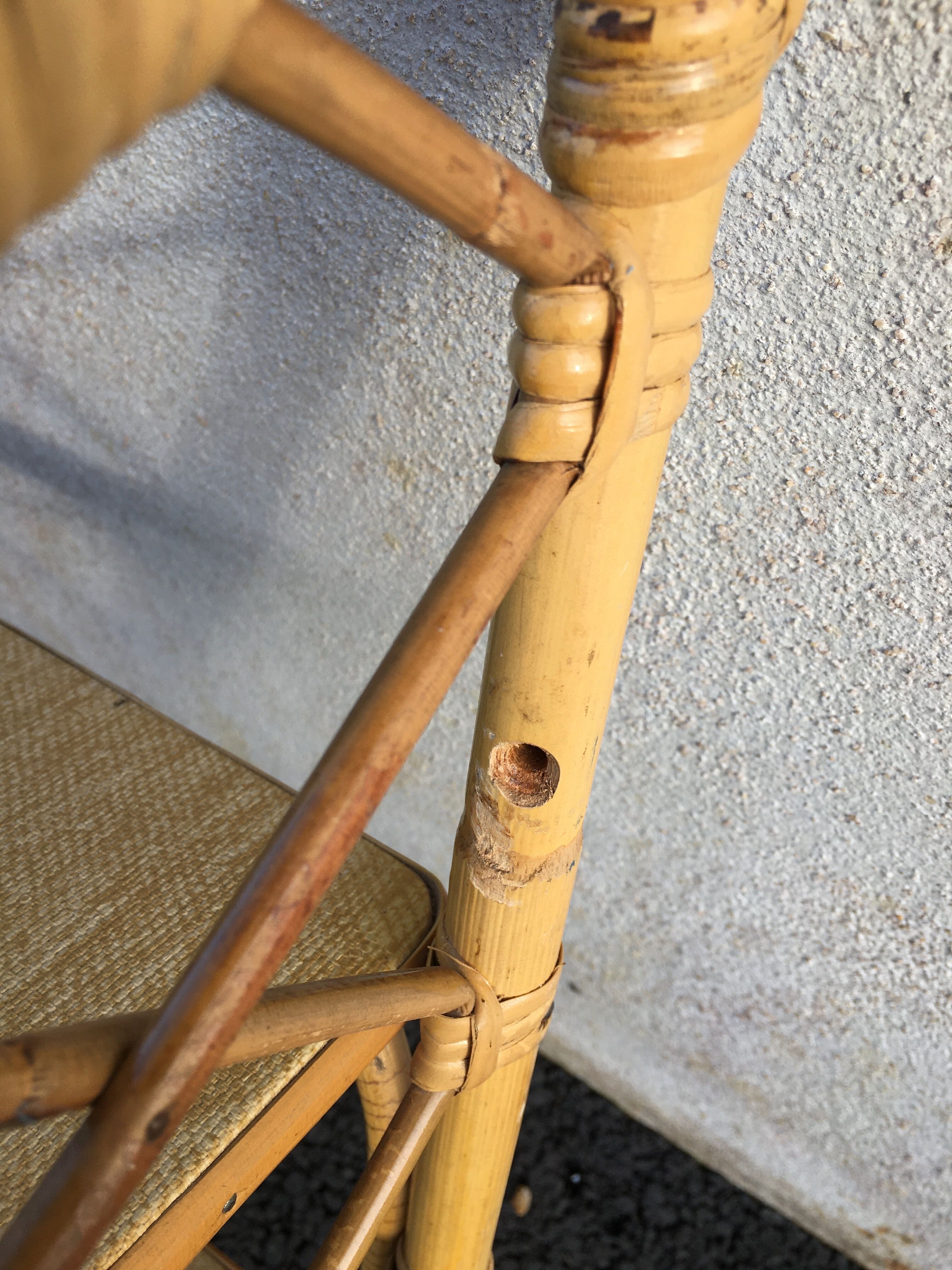 Vintage rattan wall shelf