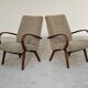 Pair of grey mottled armchairs by Jaroslav Smidek for TON Bystrice