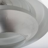 Vintage pendant light with brushed aluminum slats, 1970s