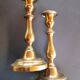 Pair of bronze candle holders old
