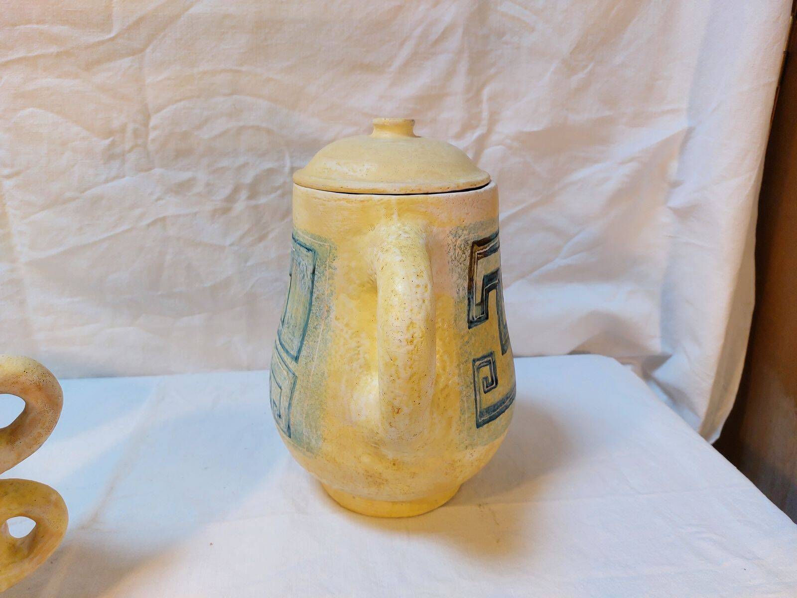 Vintage sangria service in handmade ceramic – 1970s – signed