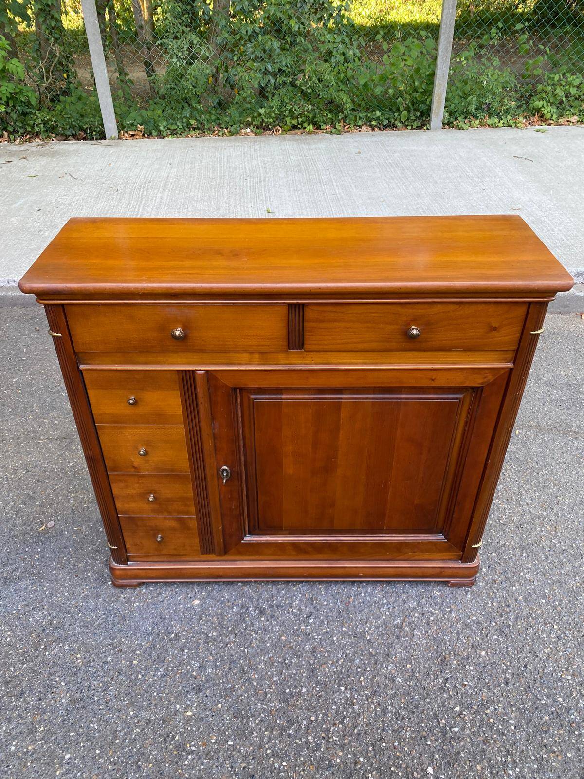 Solid wood shoe cabinet Louis Philippe Directoire 80s